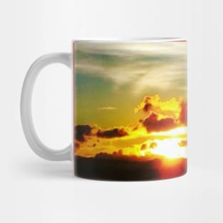 the beautiful sunset view from my garden Mug